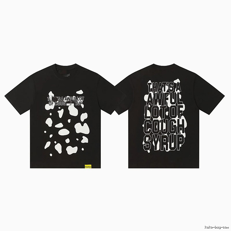 COUGH SYRUP Printed Street Style Black Short Sleeve T-shirt