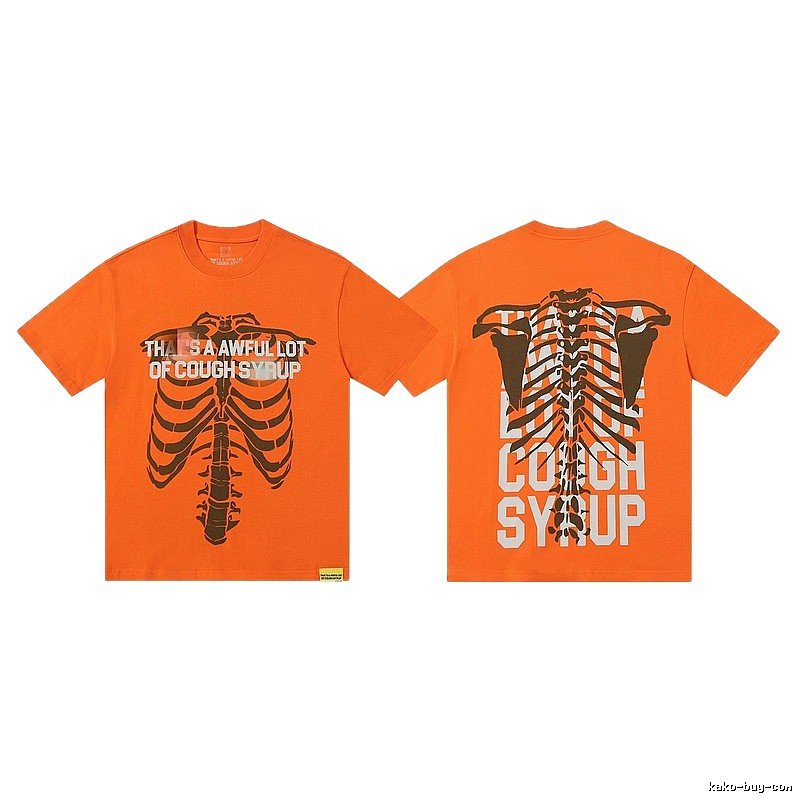 COUGH SYRUP Skull Street Style Orange T-shirt
