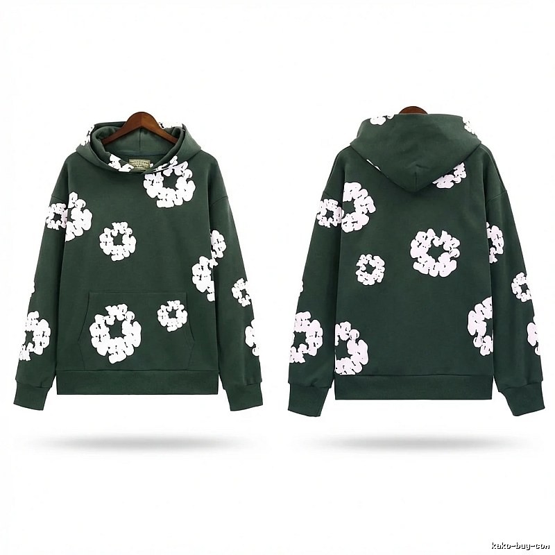 DENIM TEARS Floral Print Dark Green Sweatshirt