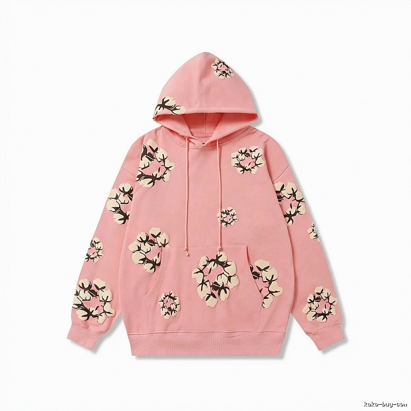 DENIM TEARS Floral Print Pink Hoodie