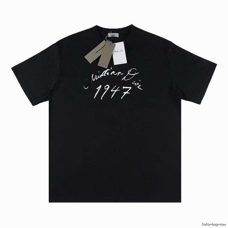 Dior 1947 Collection Handwriting-style Black T-Shirt