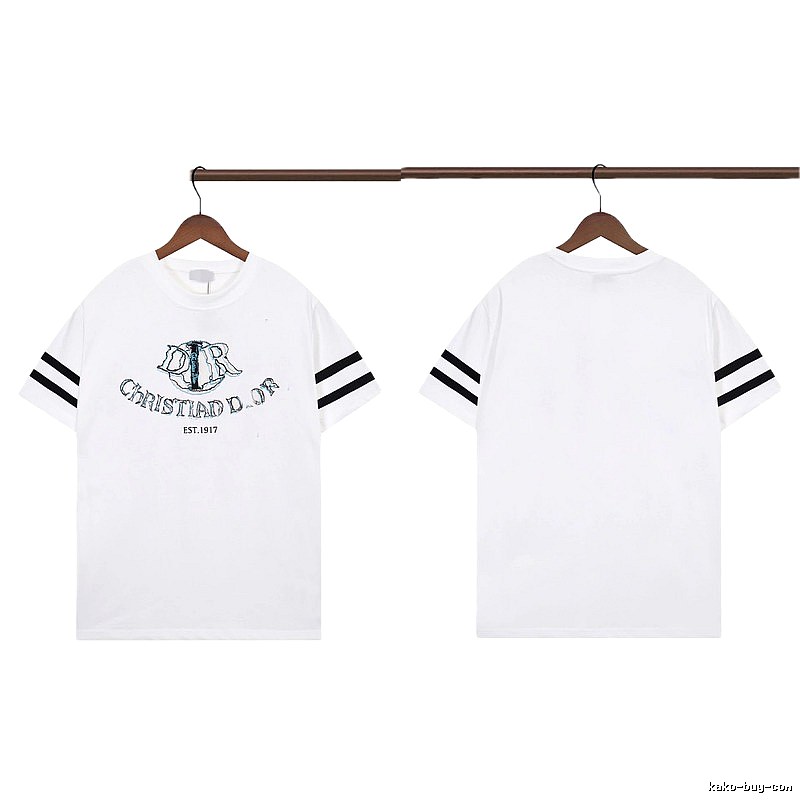Dior Embroidered Collection Vintage Style White Short-sleeve T-shirt