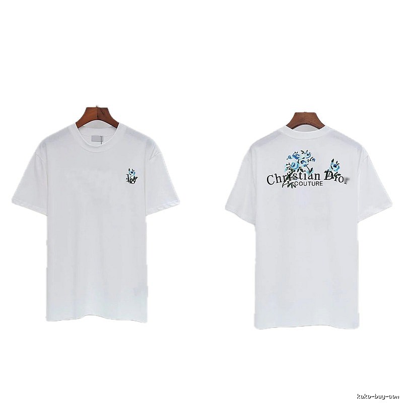 Dior Haute Couture Embroidered Floral-style White T-shirt