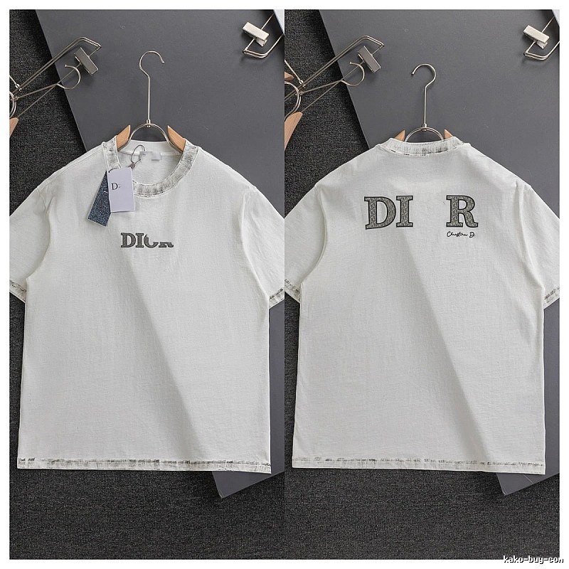 Dior Letter Print Vintage White T-shirt