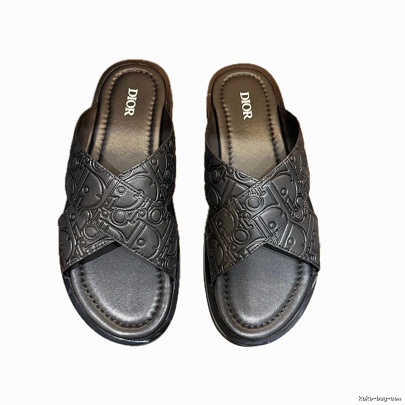 Dior Monogram Collection Light Luxury Style Black Slides