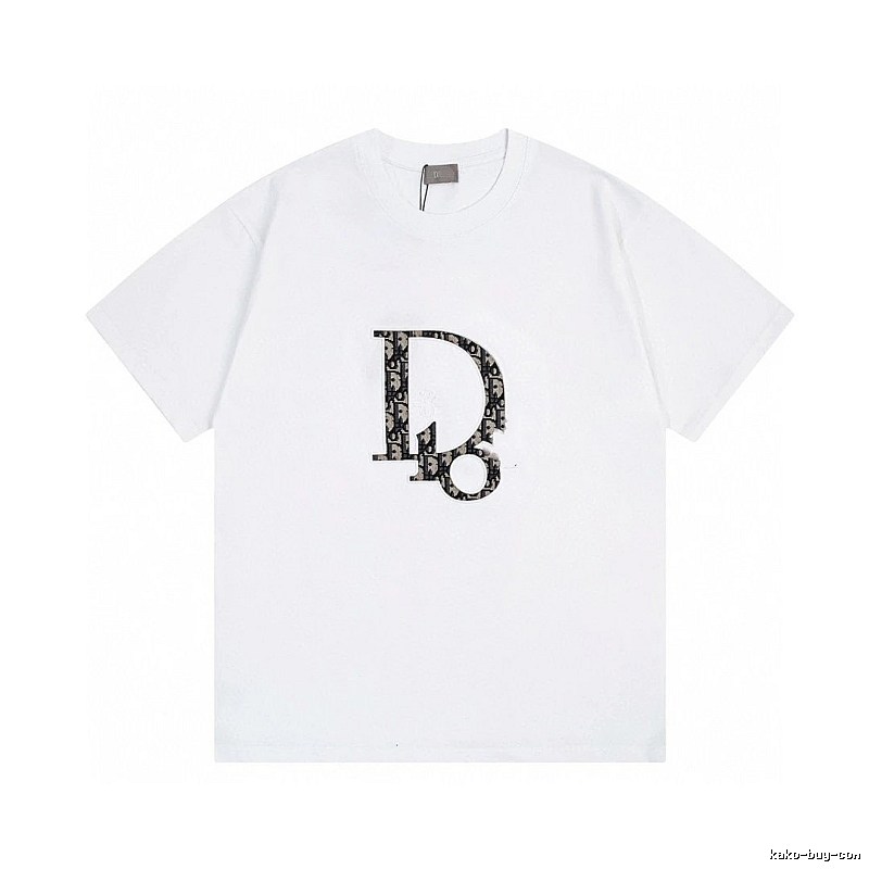 Dior Monogram Light Luxury Style White Short-sleeved T-shirt
