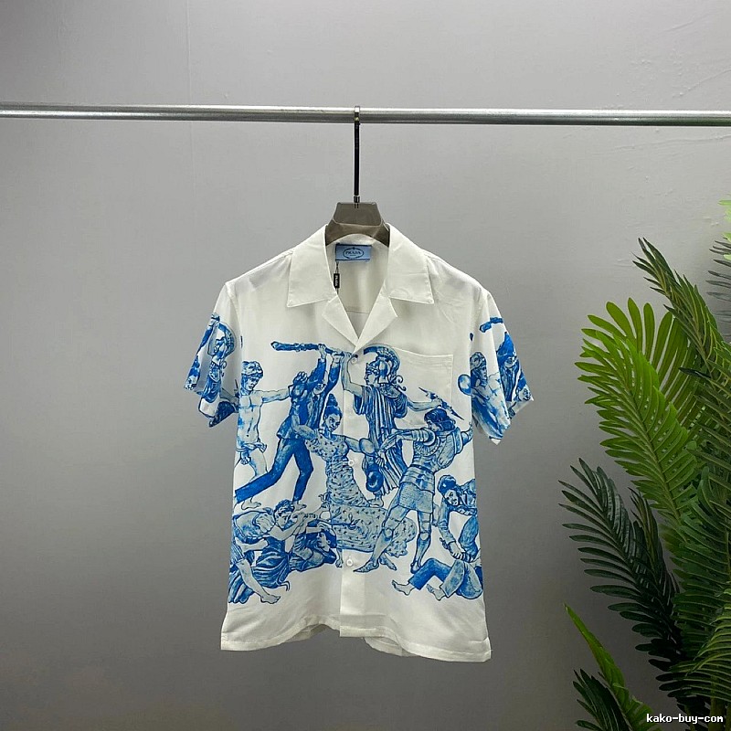 Dior Printed short-sleeve shirt White Button