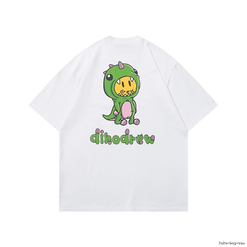 DREW Dinosaur Print Street Style White T-Shirt