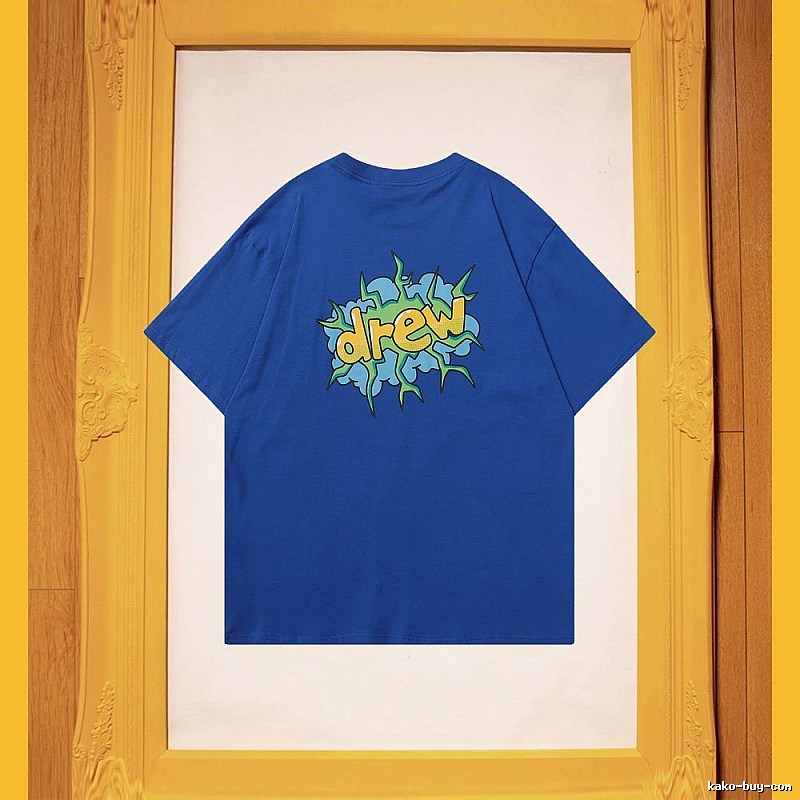 DREW Explosion Print Street Style Blue T-Shirt