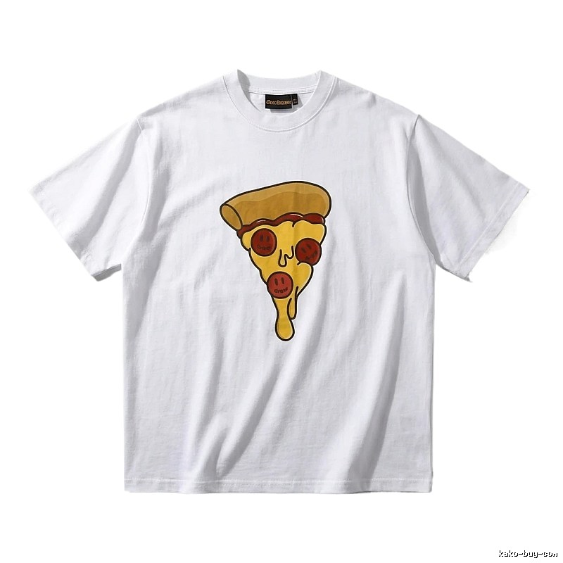DREW Pizza Cartoon Style White T-shirt