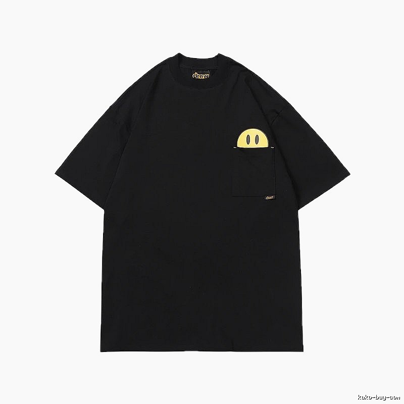 DREW Smiley Pocket Street Style Black T-Shirt
