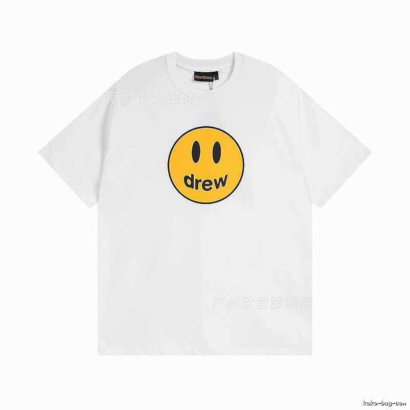 DREW Smiley Series Casual Style White Short-sleeve T-shirt