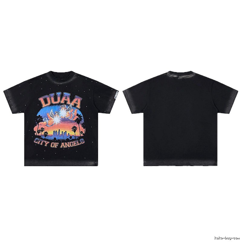 DUAA City of Angels Vintage Style Black T-shirt