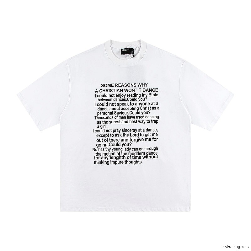 ERD Slogan Print Street Style White T-Shirt