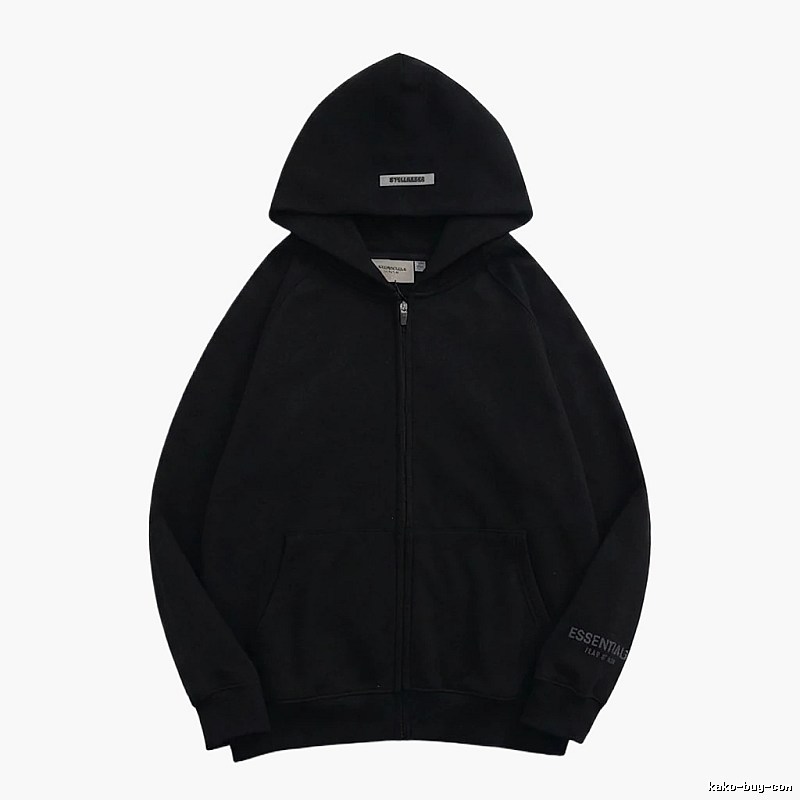 ESSENTIALS minimalist style black hoodie
