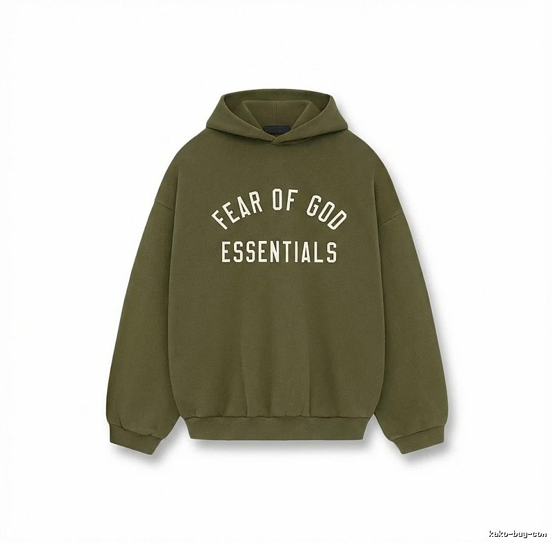 ESSENTIALS minimalist style olive green sweatshirt