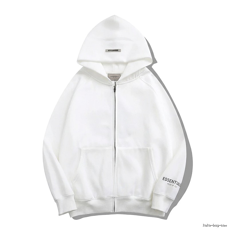 ESSENTIALS minimalist style white hoodie
