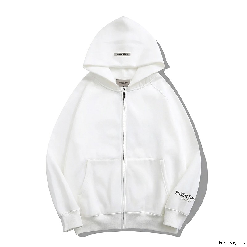 ESSENTIALS minimalist style white hoodie