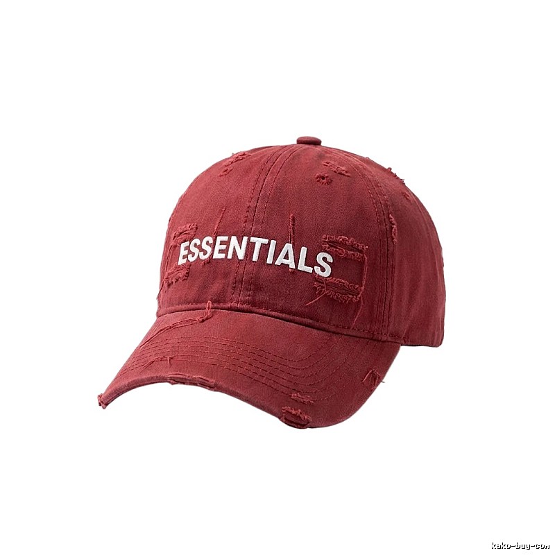 Essentials Ripped Style Burgundy Hat