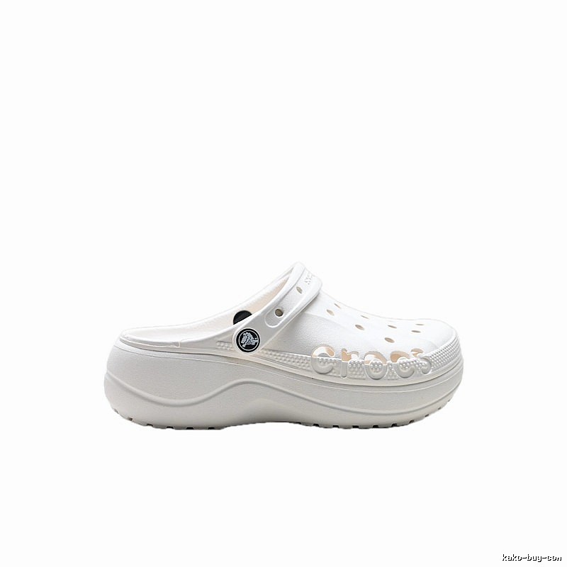 Fashionable white Crocs clogs