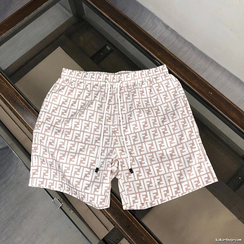 Fendi Double F Monogram Light Luxury Light Brown Casual Shorts