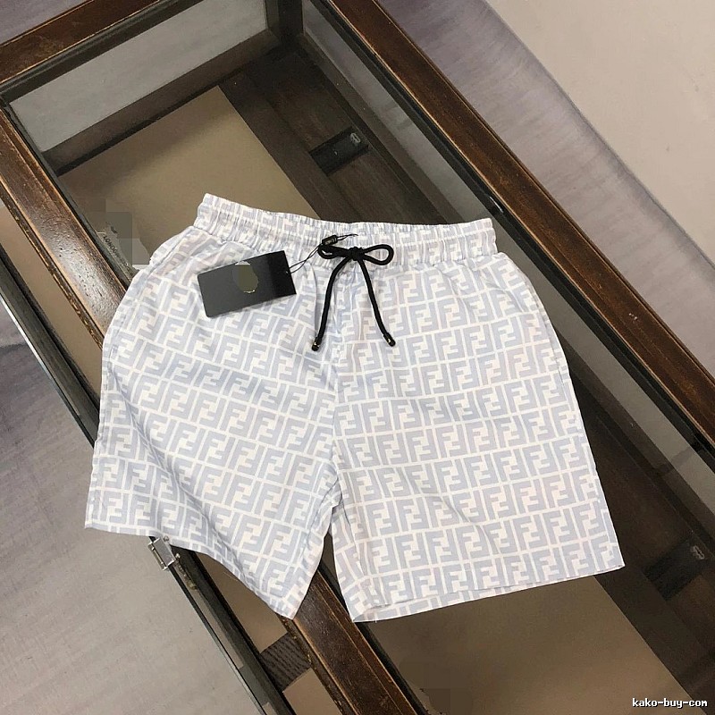Fendi FF Monogram Casual Style Light Blue Shorts