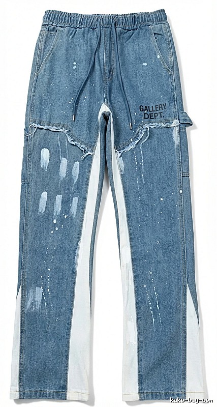 Gallery Dept Ripped Denim Blue Long Pants