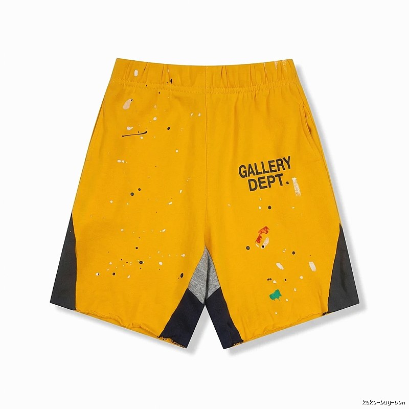 Gallery Dept splashed ink style yellow shorts