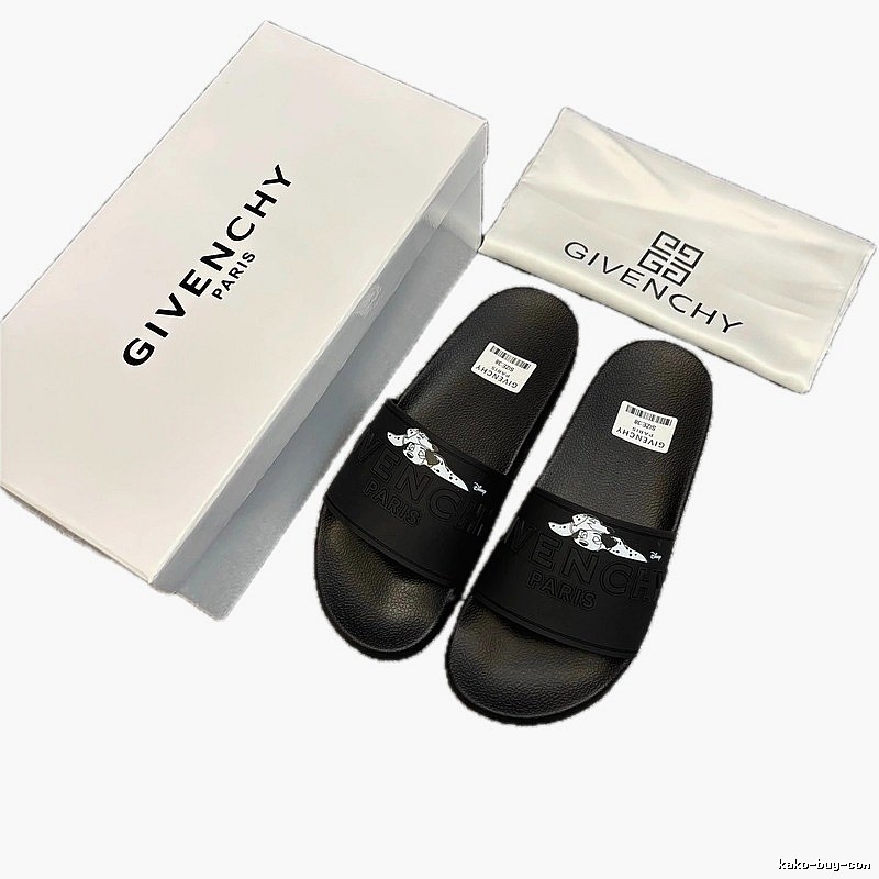 Givenchy x Dalmatian Co-branded Trendy Black Slippers