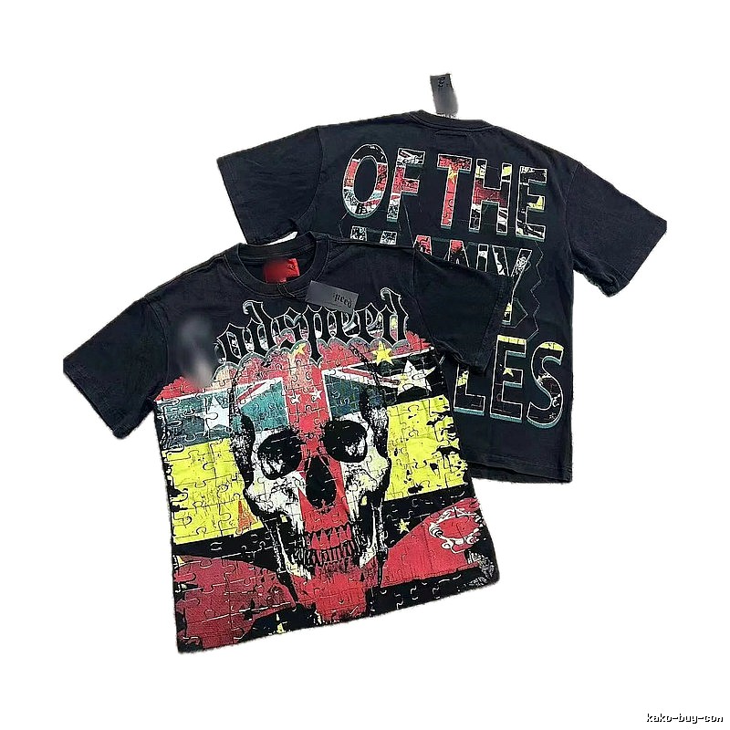 GOD Skull Puzzle Dark Style Black T-shirt