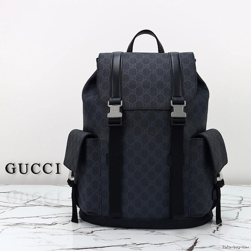 Gucci Black Gucci Monogram Backpack Backpack for Casual Outfits