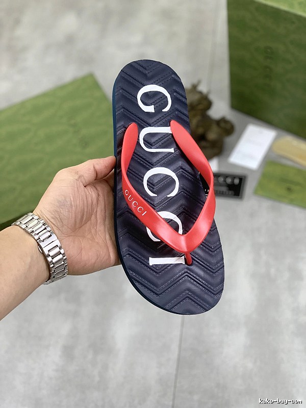 Gucci Letter Print Casual Color-block Flip-flops