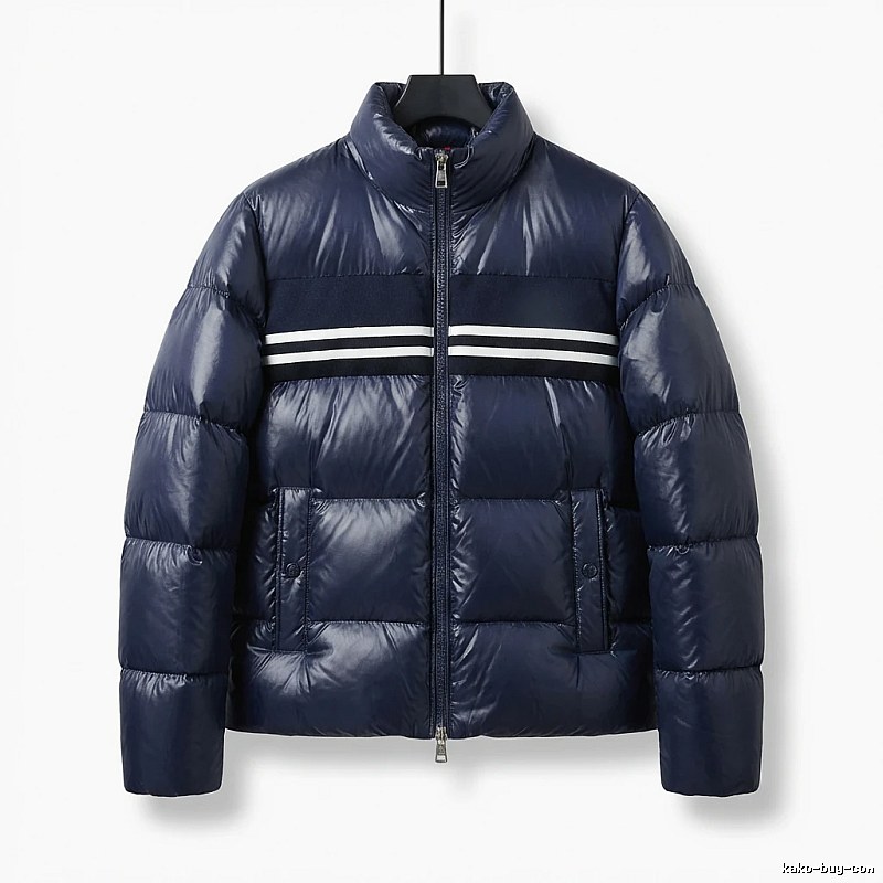 Gucci striped fashionable dark blue down jacket