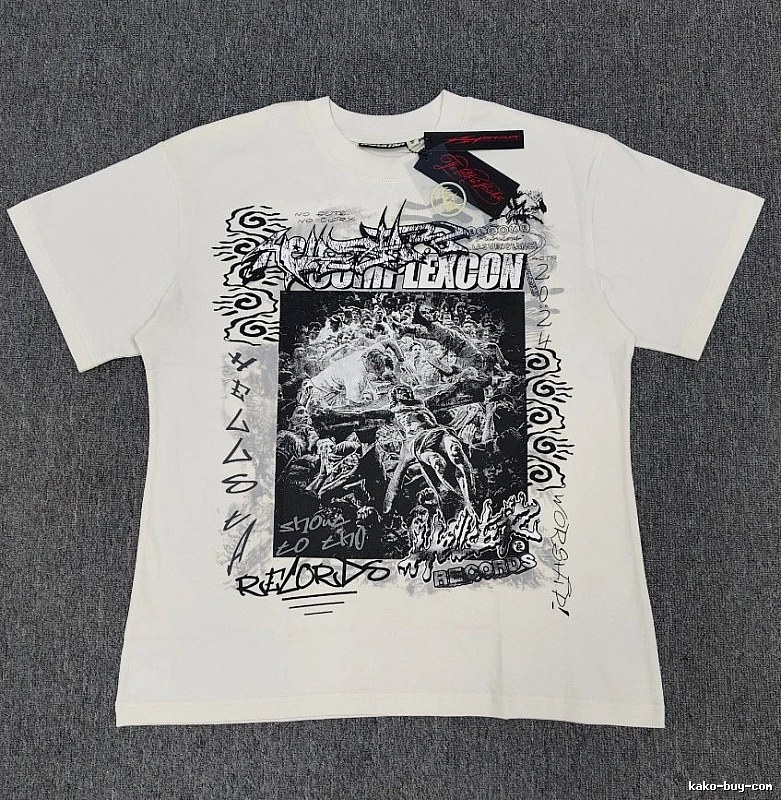 Hellstar Co-branded Graffiti Street Style Off-white T-shirt