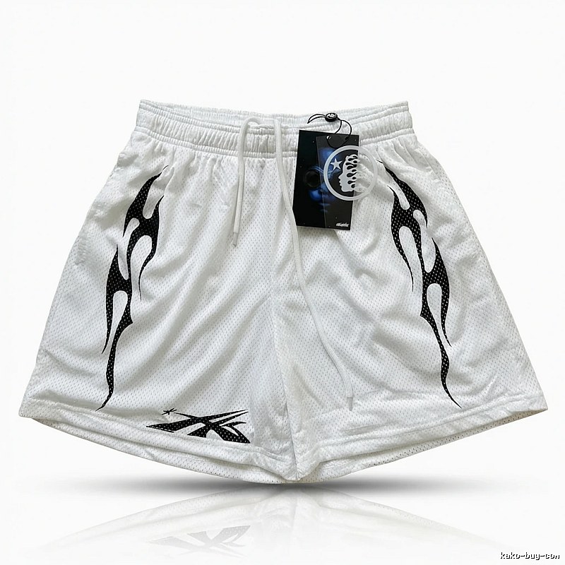Hellstar Flame Trend Brand White Shorts