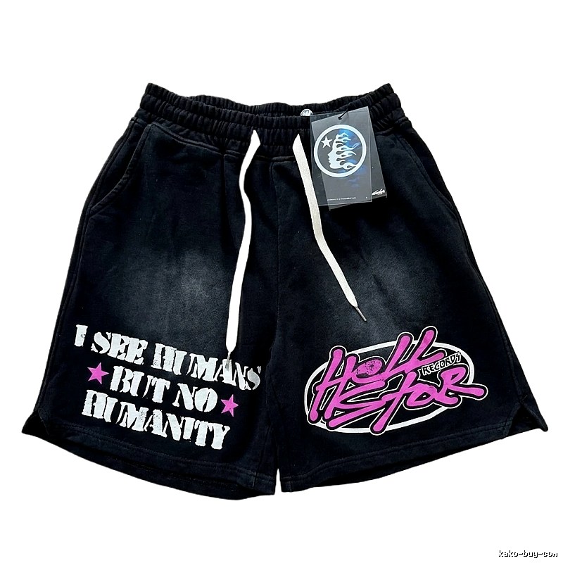Hellstar graffiti-style black shorts