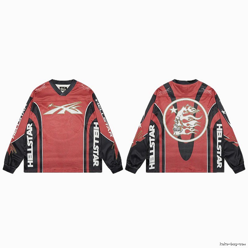 Hellstar Skull Street Style Red and Black Jersey