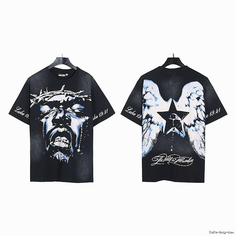 Hellstar Thorn Portrait Street Style Black Short-sleeve T-shirt