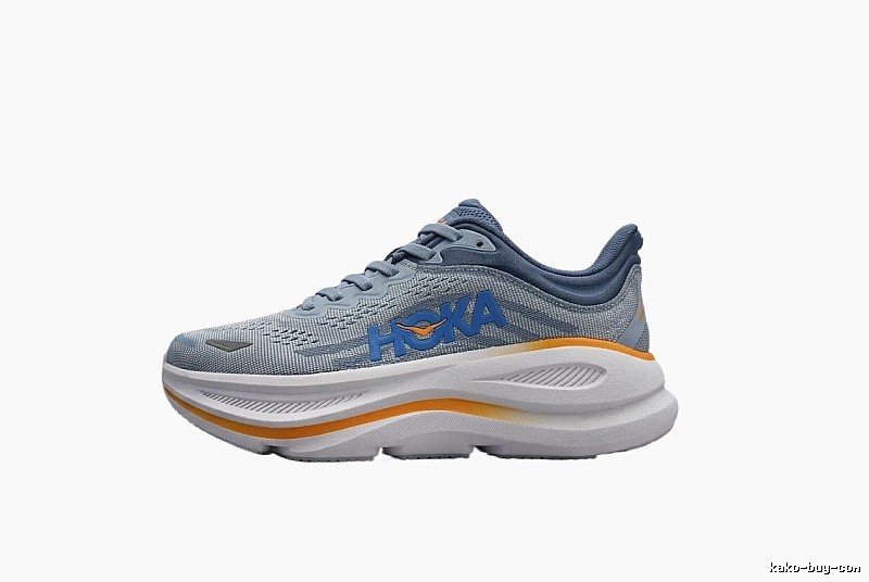 HOKA retro-style gray-blue sports shoes