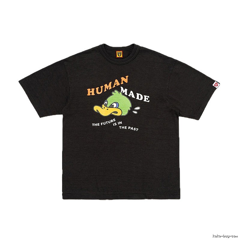 HUMAN MADE Green Duck Print Vintage Black T-Shirt