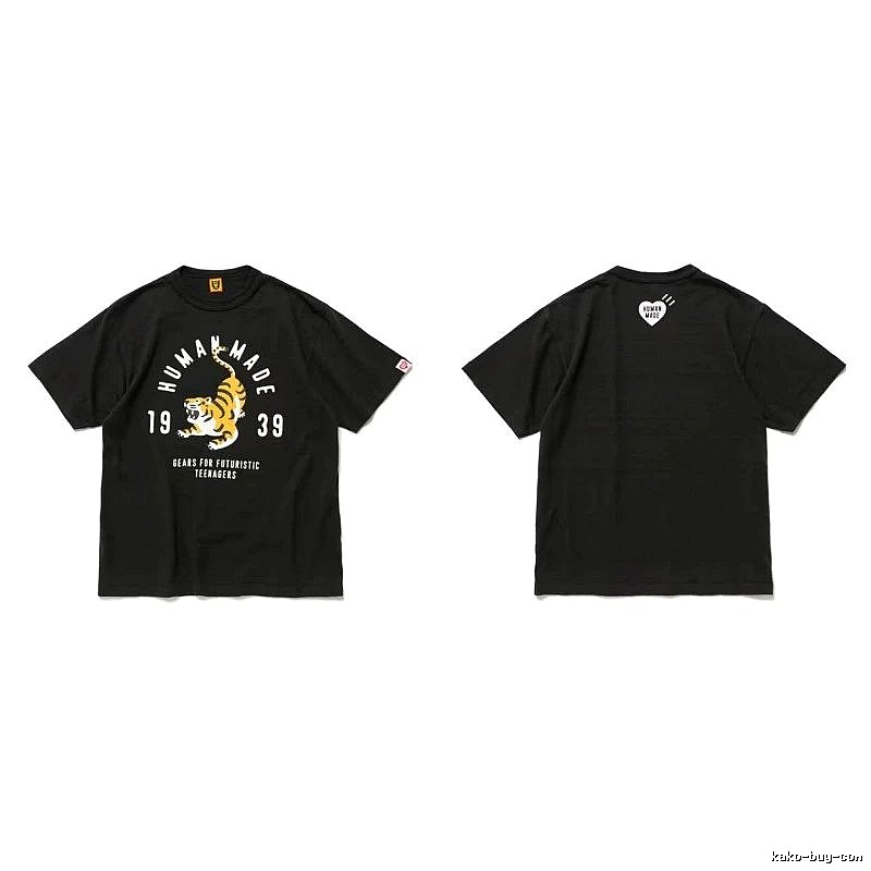 Human Made Resort Heart logo T-shirt Black Green Human with Premium Look
