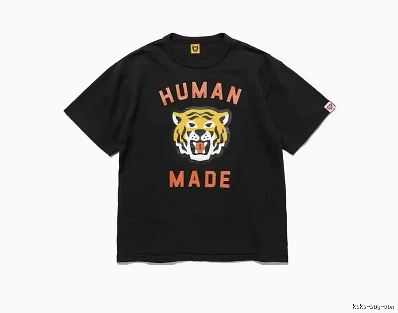 HUMAN MADE Tiger Head Print Japanese Streetwear Black T-Shirt
