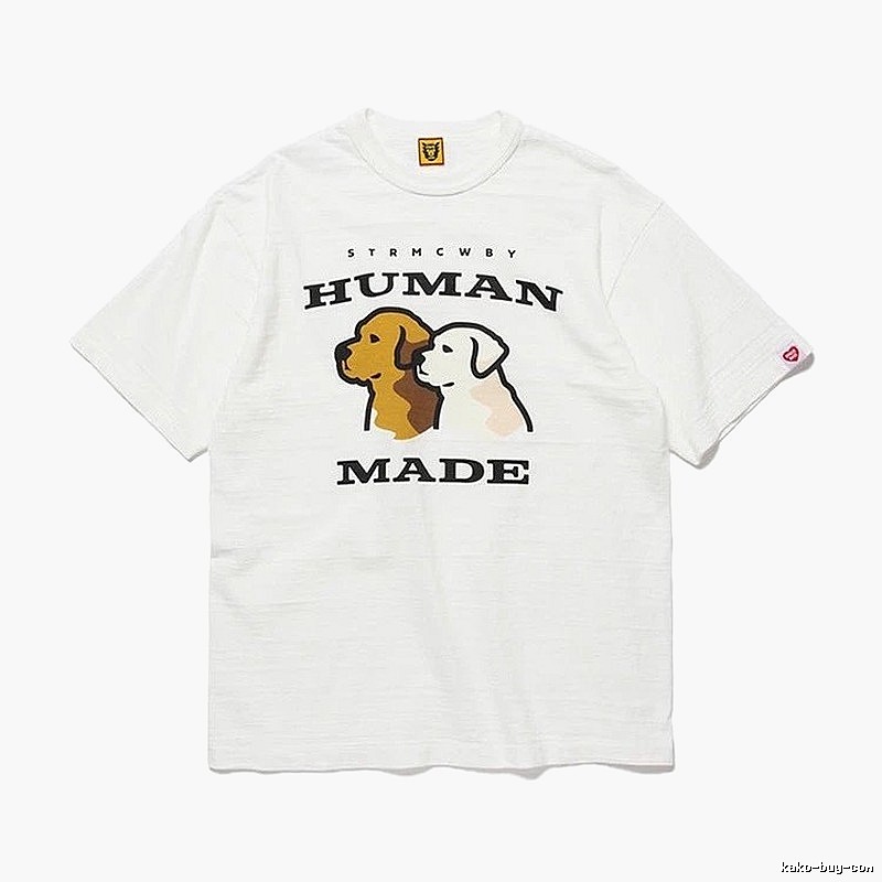 HUMAN MADE Two-Dog Print Japanese Streetwear White T-Shirt