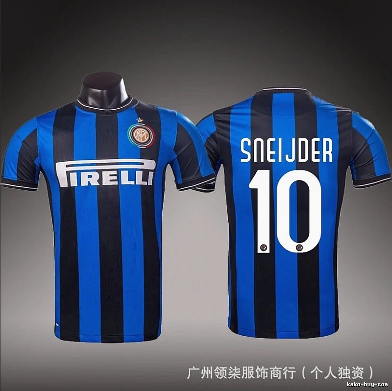Inter Milan Logo Detail Brehme #3 soccer jersey Blue Black Striped with Relaxed Feel