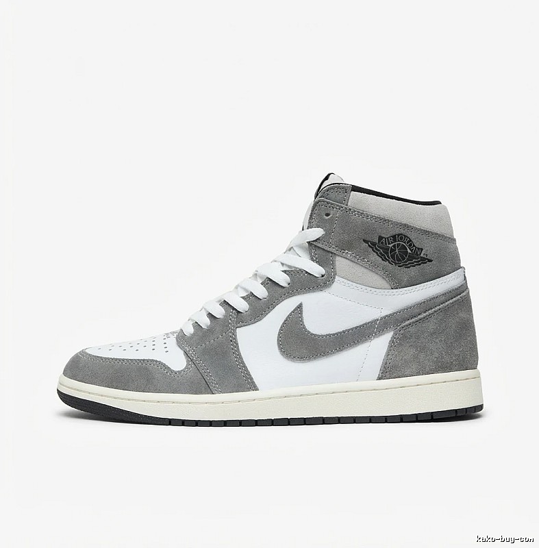 Jordan AJ1 High Top Grey, White and Silver Shoes