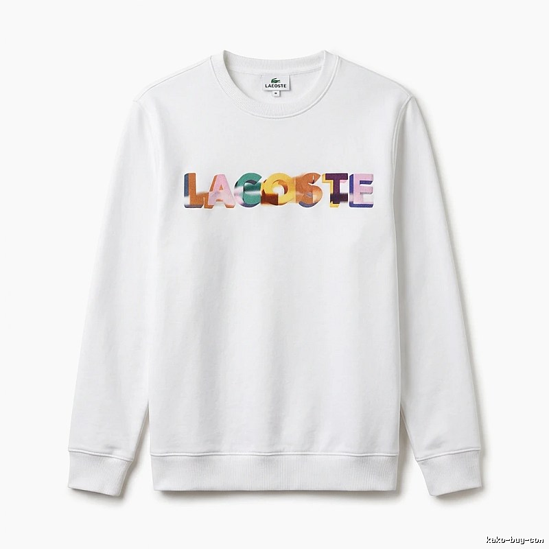 Lacoste Colorful Letter Style White Sweatshirt