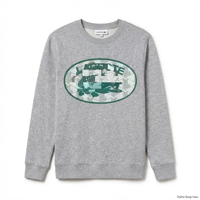 Lacoste retro-style grey sweatshirt