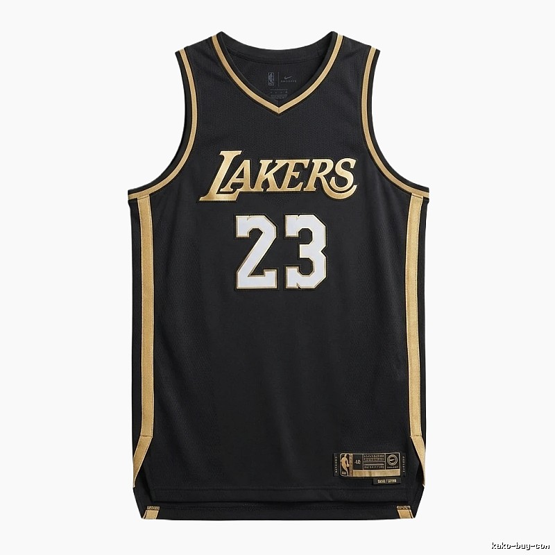 LBJ Lakers black and gold basketball uniform