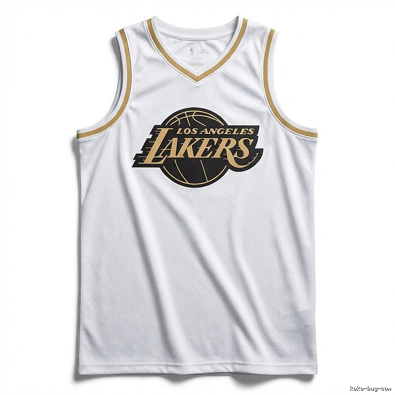 LBJ Lakers white basketball uniform
