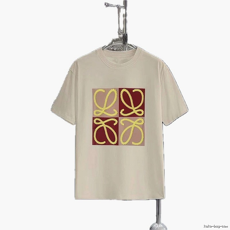 LOEWE Logo Collection Casual Style Beige T-Shirt